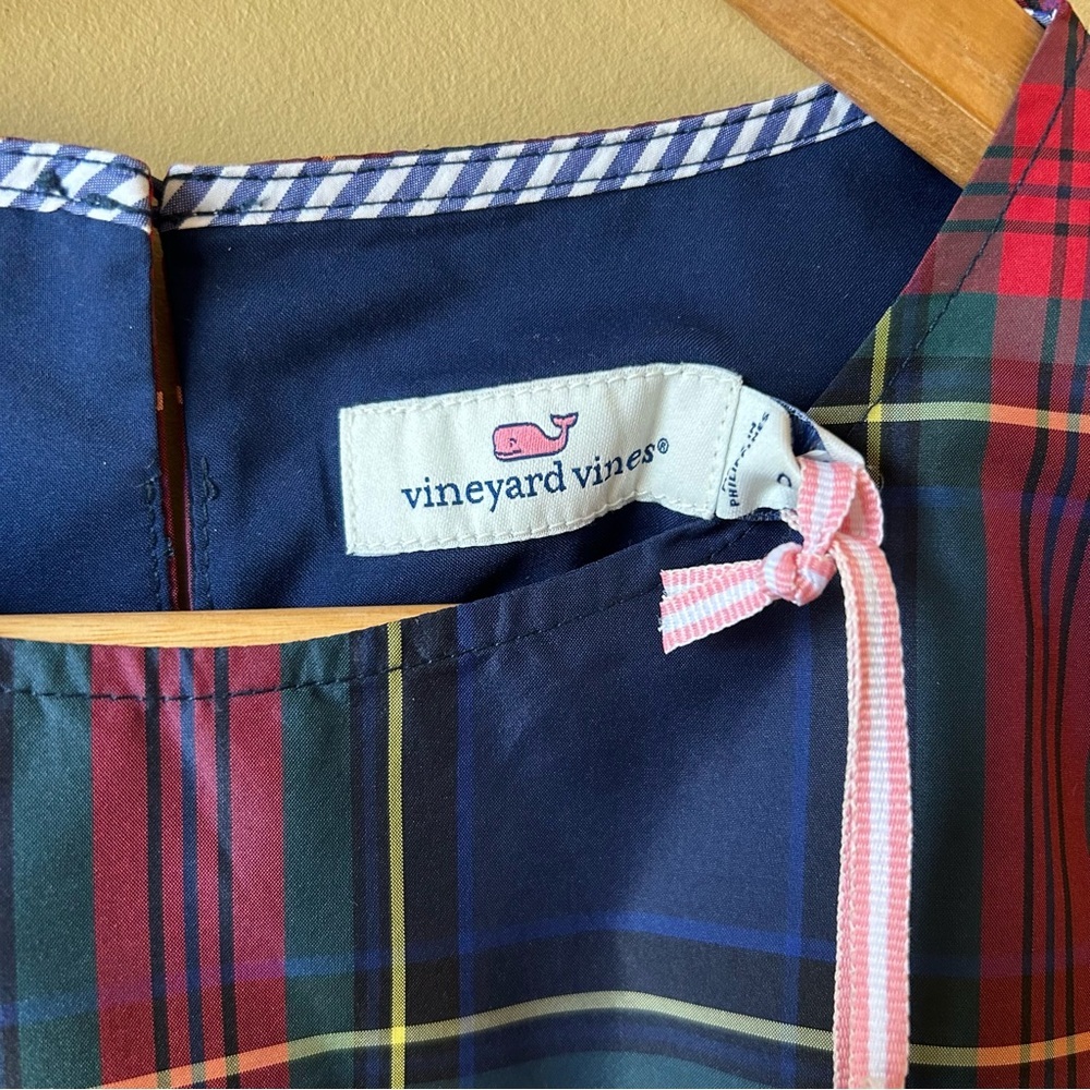NWT Vineyard Vines Women's Plaid Taffeta Blouse Size 0 Top Bell Sleeves Jolly - Picture 5 of 12